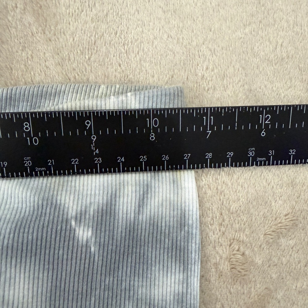 NEW Zara Womens Blue Grey Tie Dye Ribbed Flare Bell Bottom Yoga Pants Small - Picture 6 of 7